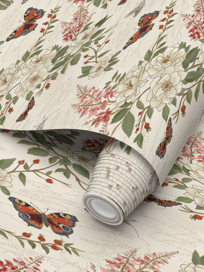 Botanical Sanctuary . . . 'Wild Rose Serenade' Designer Wallpaper
