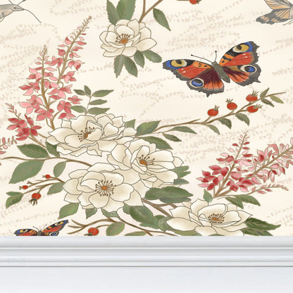 Botanical Sanctuary . . . 'Wild Rose Serenade' Designer Wallpaper