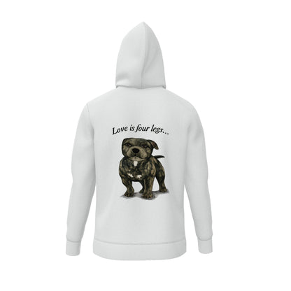 'Love is Four Legs . . .' - Blue Staffie Pullover Hoodie