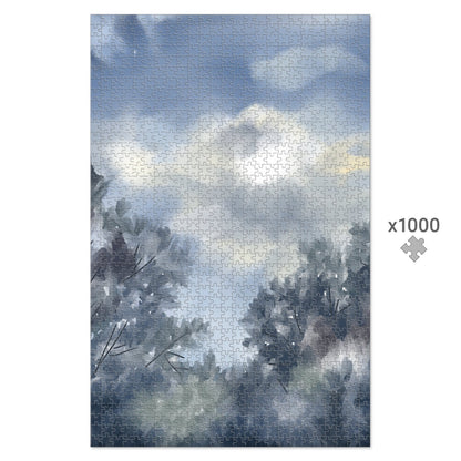 'Moonlit Clouds': 1000-Piece Jigsaw Puzzle in Storage Tin