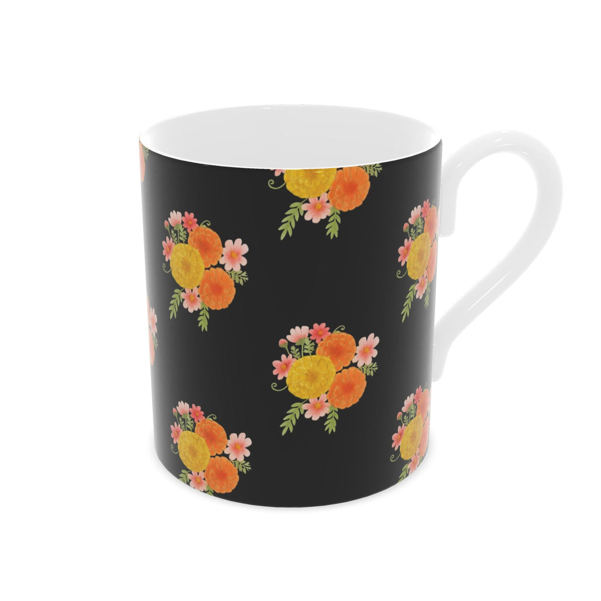 'Marigolds & Cosmos' Fine Bone China Mug