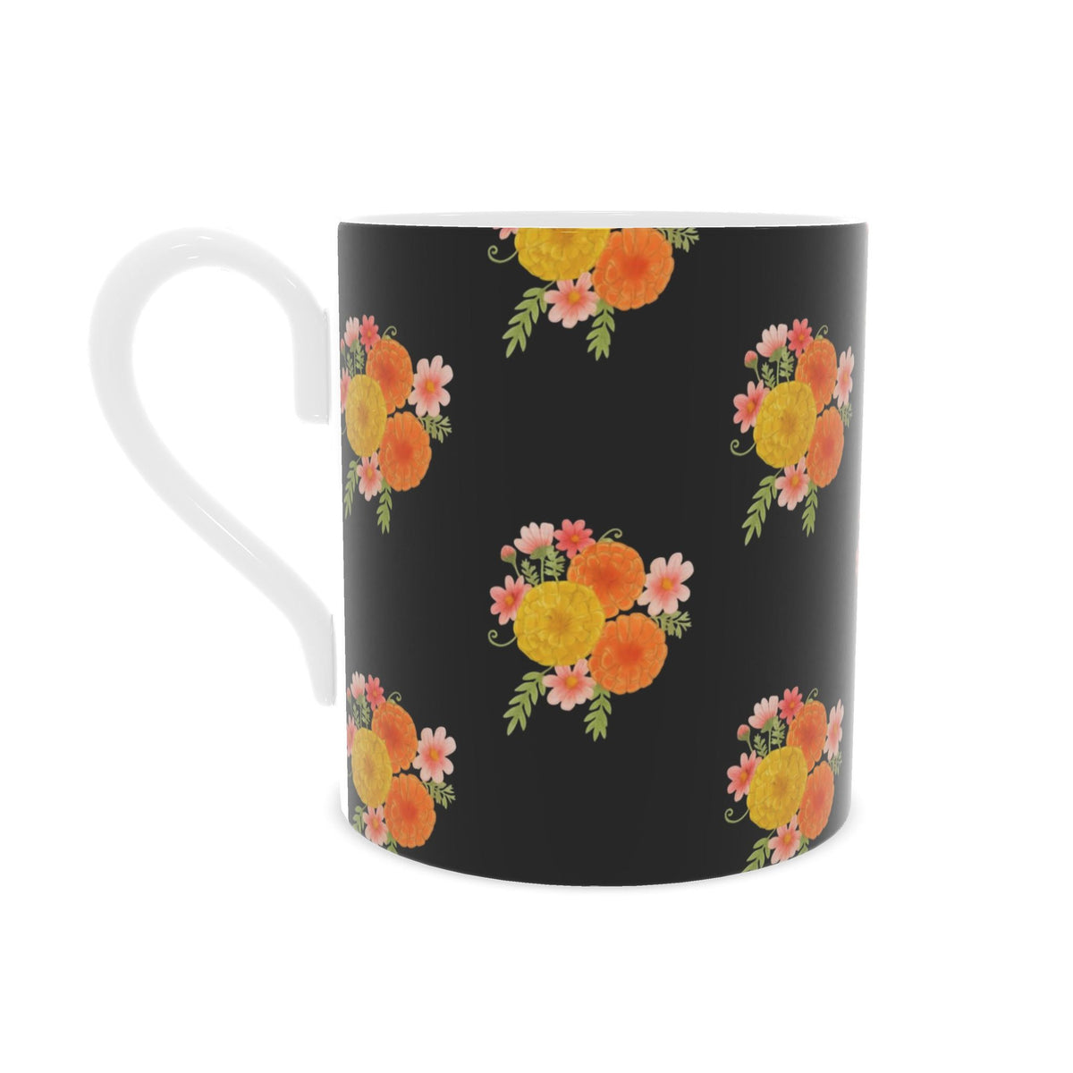 'Marigolds & Cosmos' Fine Bone China Mug