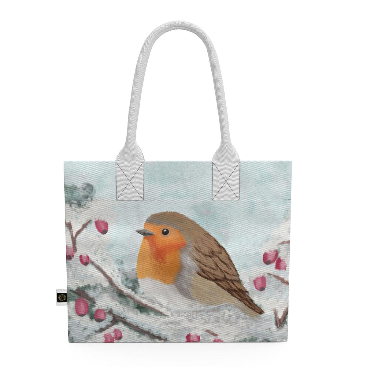 'Winter Robin' Organic Cotton Totelet Bag