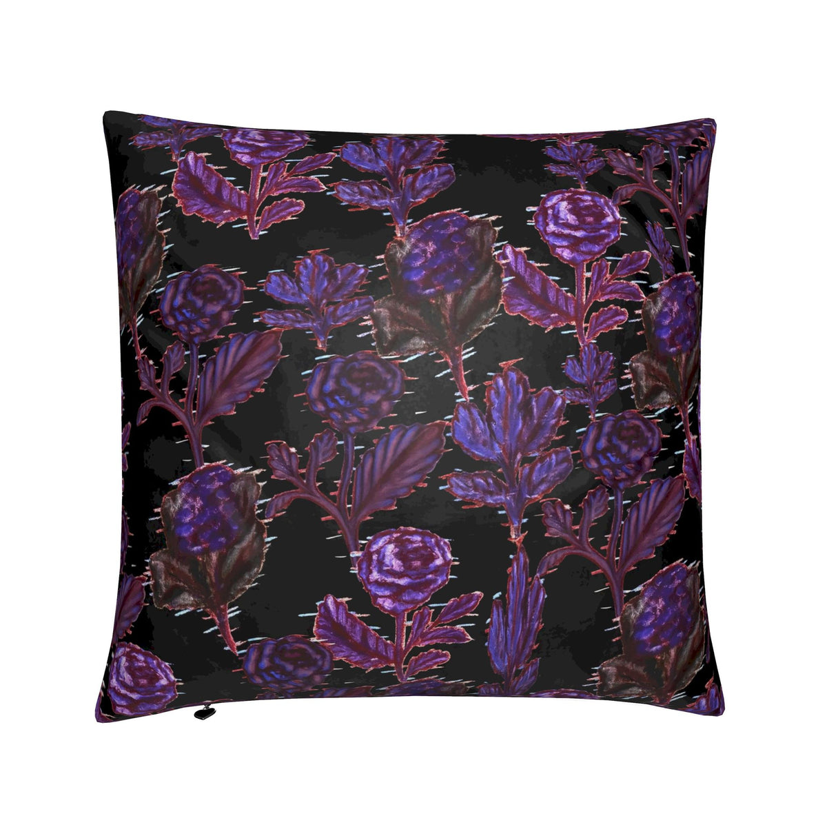 'Botanical Glitch' Velvet Shimmer Luxury Cushion