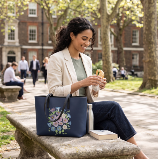 Asters & Morning Glory Artisan Tote – Petite