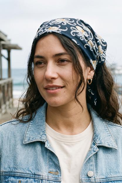 'Blue-Ringed Octopus' Luxury Bandana & Scarf Collection