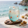 Boho Sand & Sea: Luxury Curved Frosted Crystal Glass