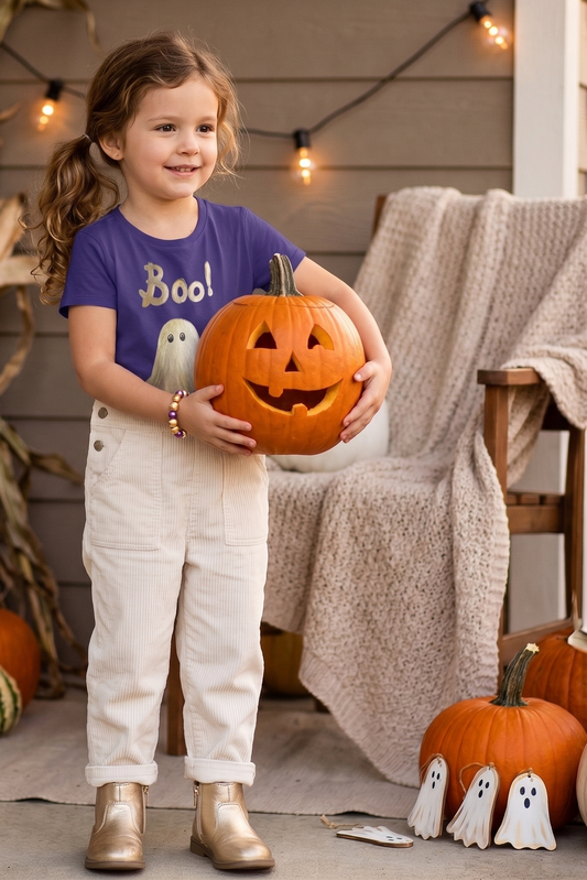'Boo!' Girls' Cotton Jersey T-Shirt