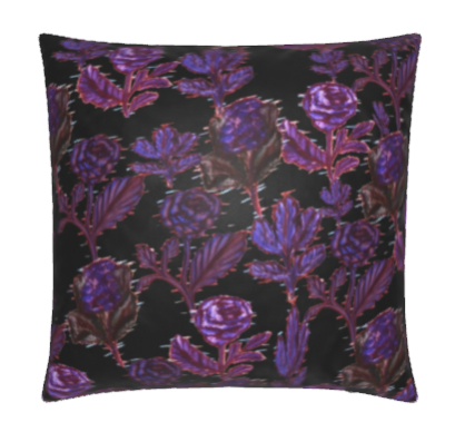 'Botanical Glitch' Velvet Shimmer Luxury Cushion