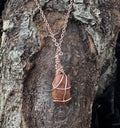 Calcite Stone Pendant Wrapped in Rose Gold