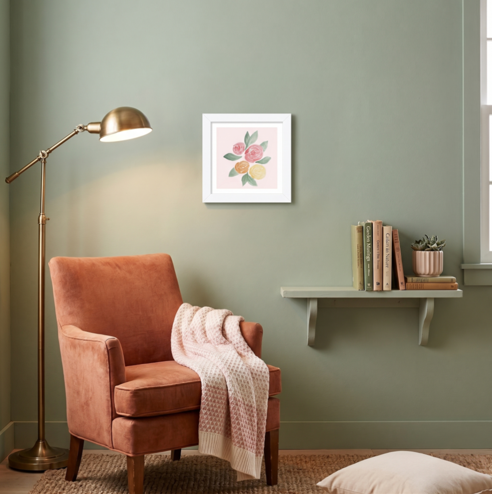Cottage Rose Cluster: Premium Framed Box Art Print
