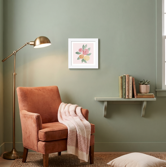 Cottage Rose Cluster: Premium Framed Box Art Print