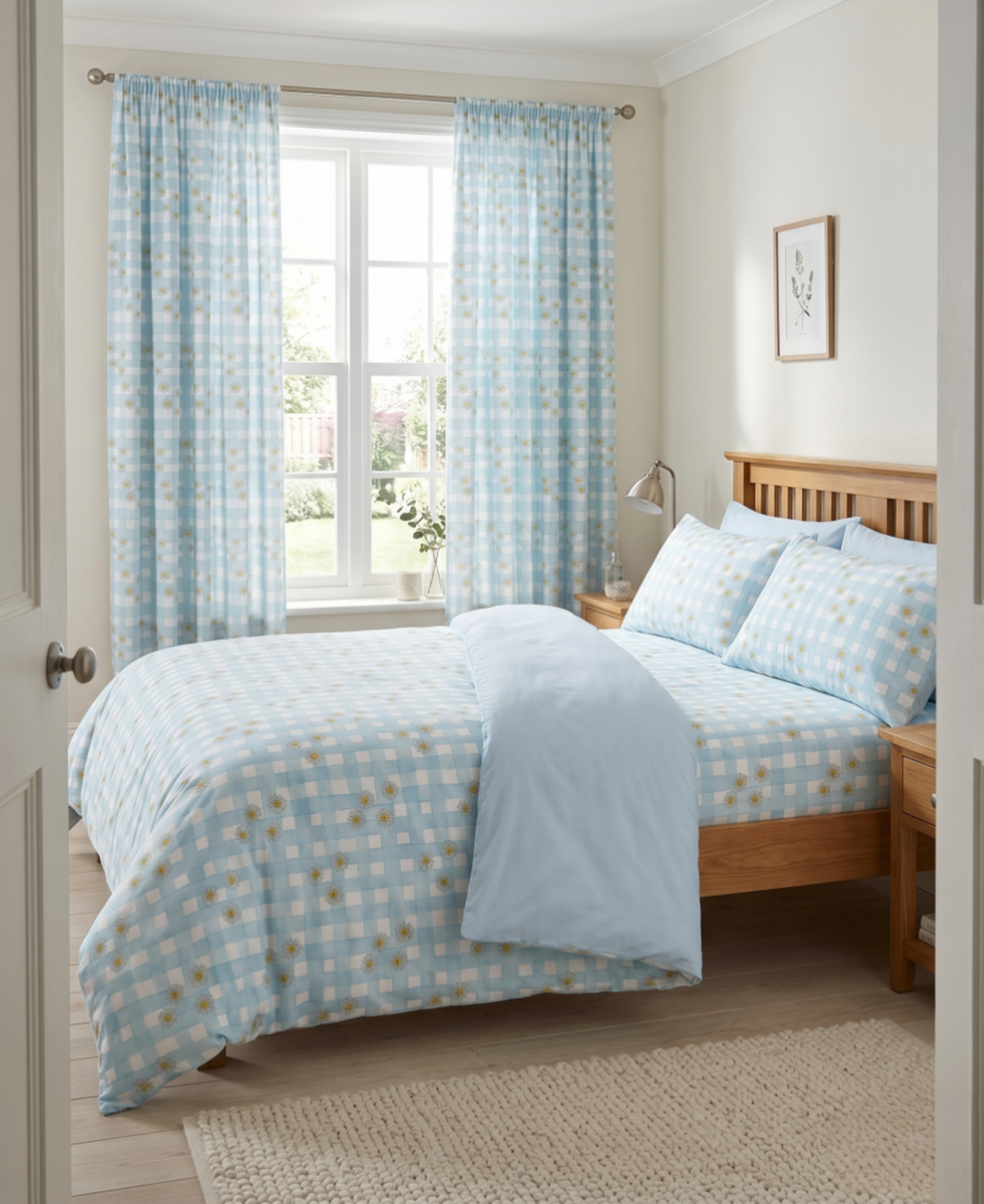 Draps de lit en coton Country Rétro Blues