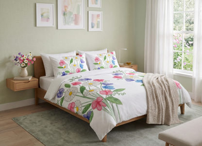 Daisies & Sweet Peas King Size Duvet Cover