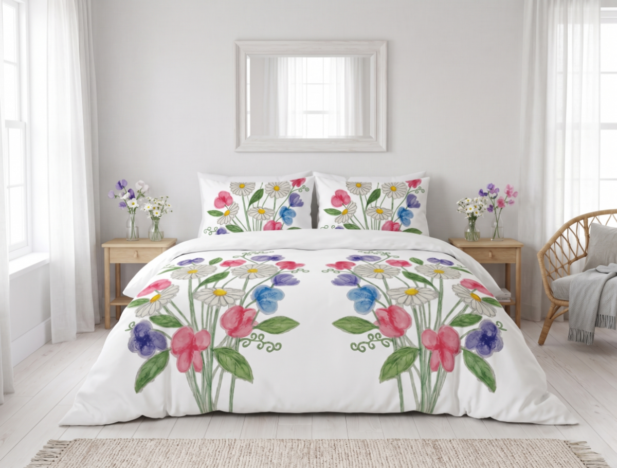 Daisies & Sweet Pea Superking Duvet Cover