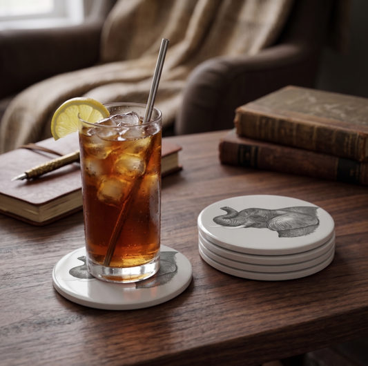 The Gentle Giant: Set of Ceramic Coasters (Sketch Edition)