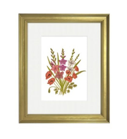 Gladioli & Poppies Premium Framed Art Print