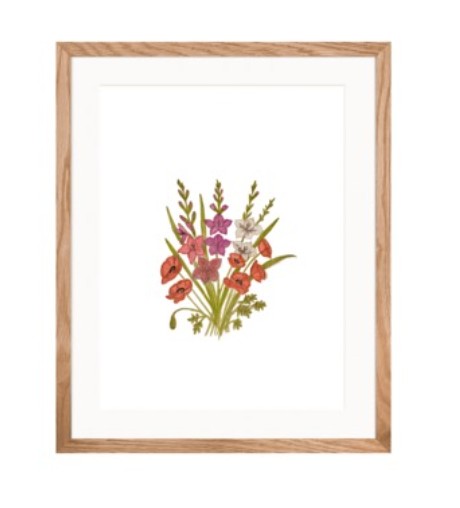 Gladioli & Poppies Premium Framed Art Print