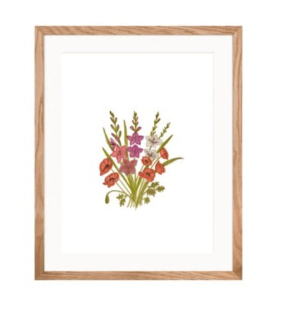 Gladioli & Poppies Premium Framed Art Print