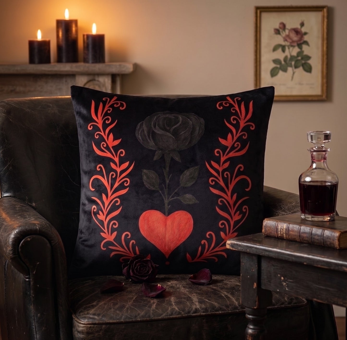 Gothic Elegance . . . 'Gothic Romance' Soft Velvet Cushion