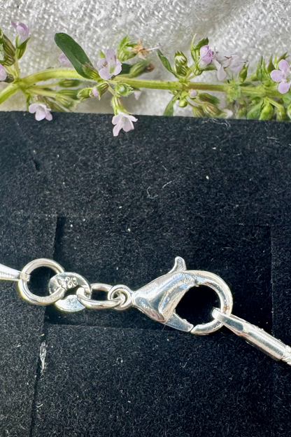 Grey Quartz Pear-Shaped Cabochon Wire-Wrapped Pendant