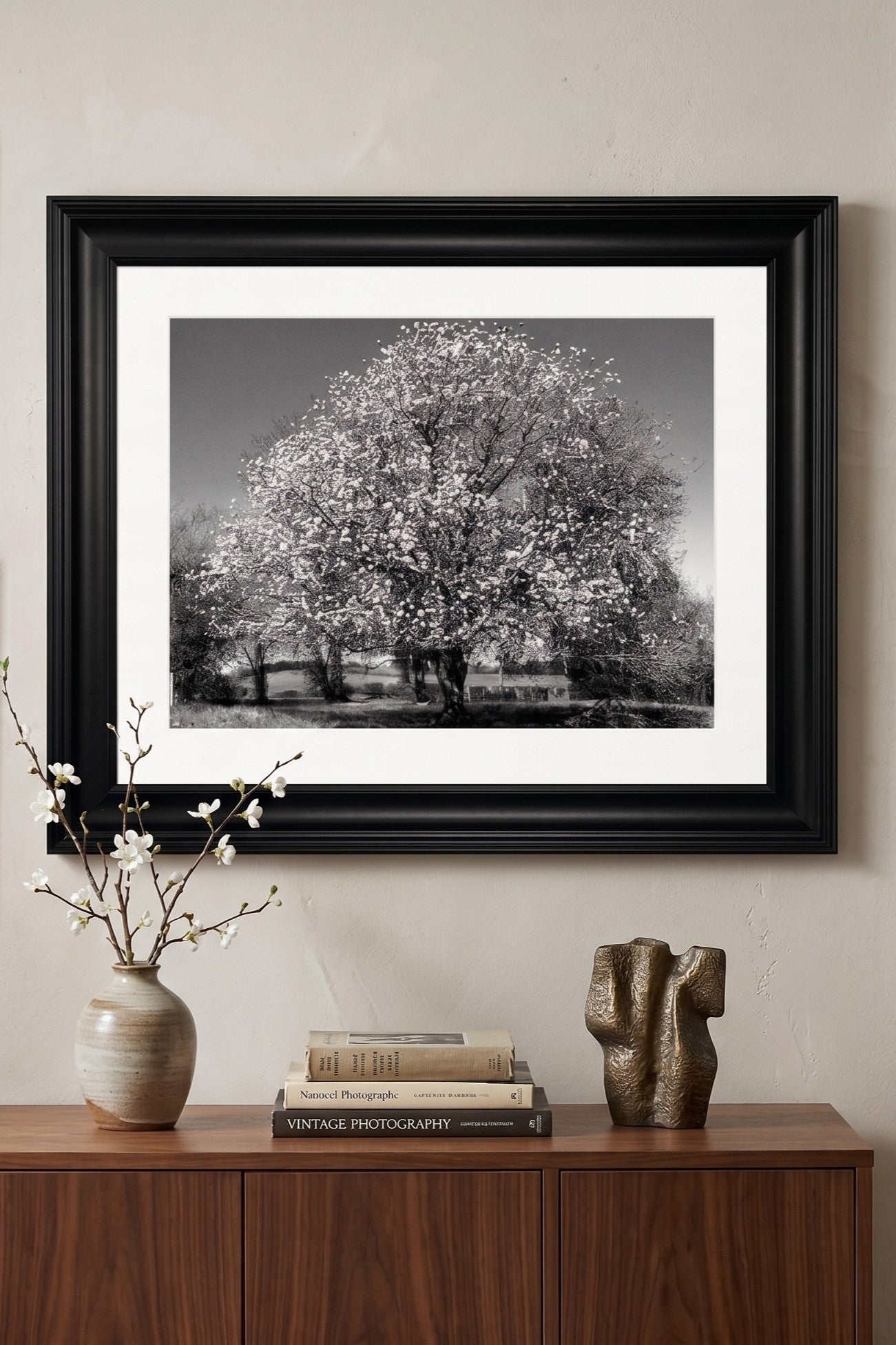 Monochrome Moments . . . 'Hawthorn in Spring' Framed Fine Art Print