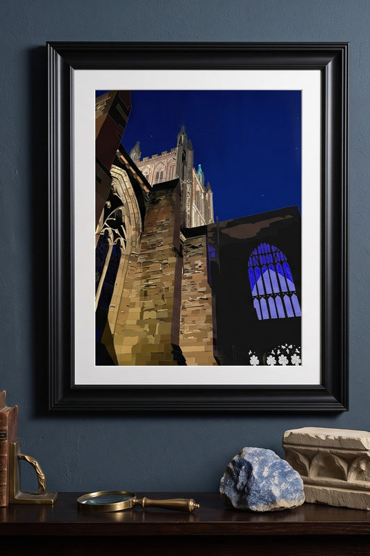 'Hereford Cathedral Light Show' Framed Fine Art Print