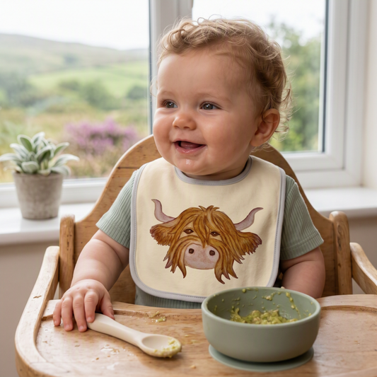 Highland Cow: Premium Baby Bib