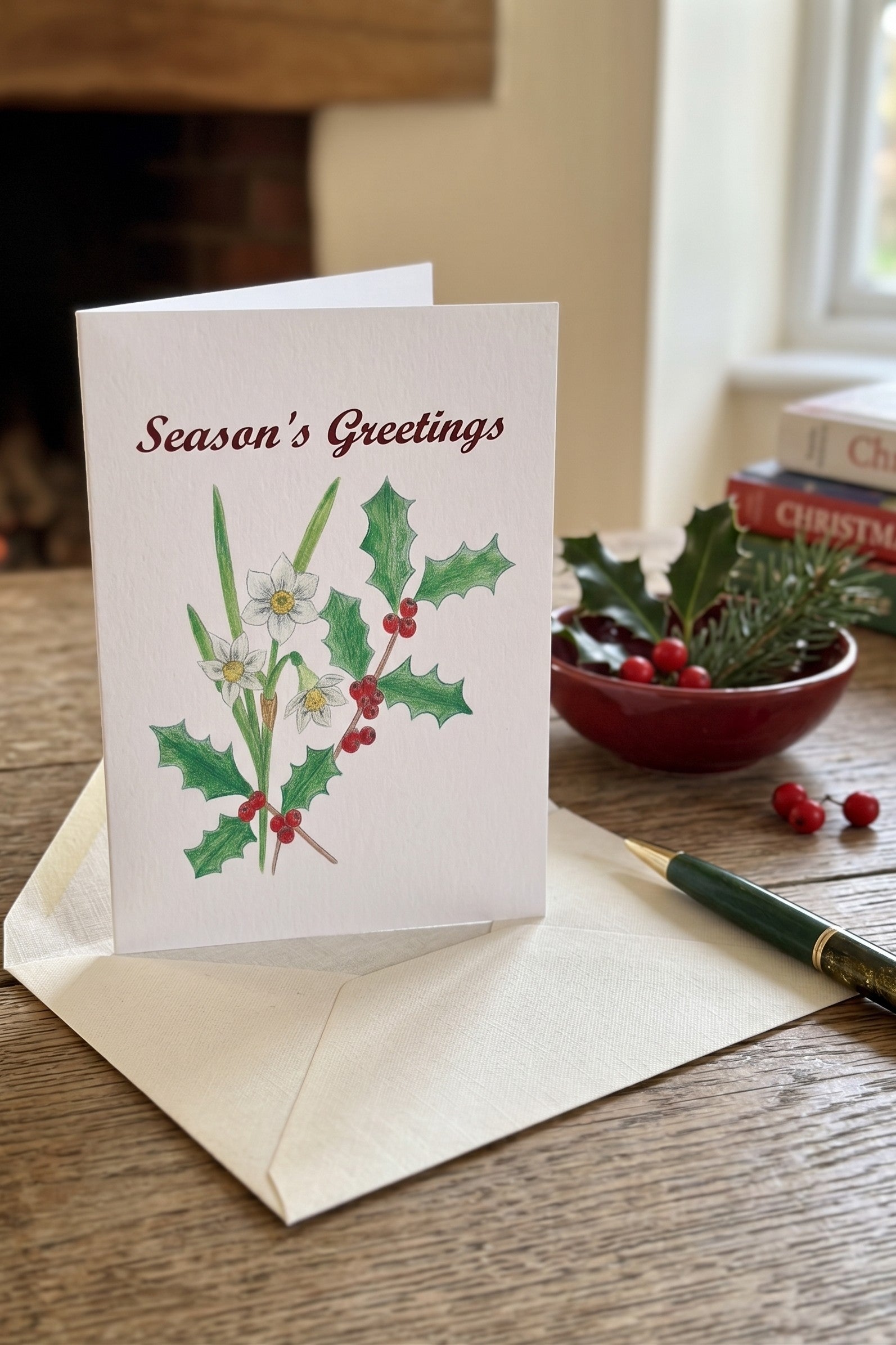 Holly Paperwhite Narcissus Christmas Cards Welsh Wild holly-paperwhite-narcissus-christmas-cards-welsh-wild