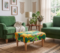Hot House Stripe: Luxury Artisan Footstool