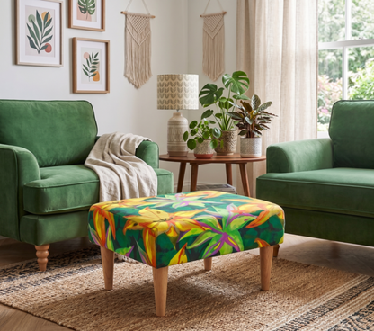 Hot House Stripe: Luxury Artisan Footstool