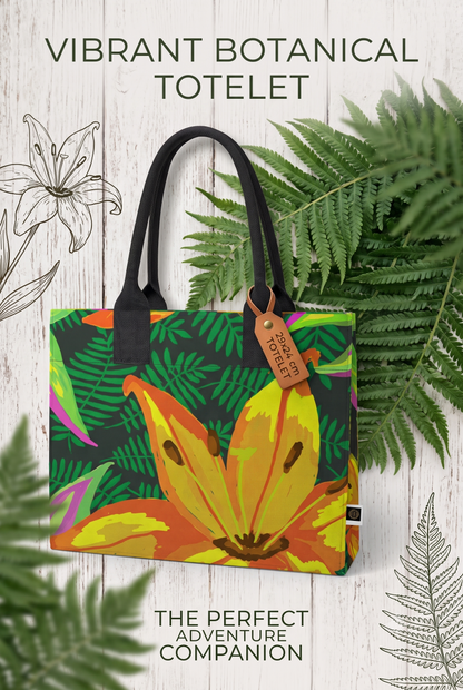 Hot House Stripe: Luxury Organic Cotton Canvas Tote Bag