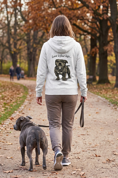 'Love is Four Legs . . .' - Blue Staffie Pullover Hoodie