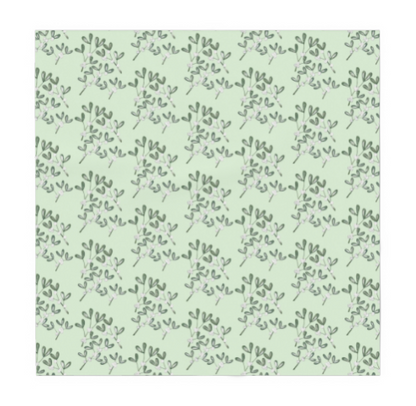 'Mistletoe Sage' Cotton-Linen Luxury Tablecloth