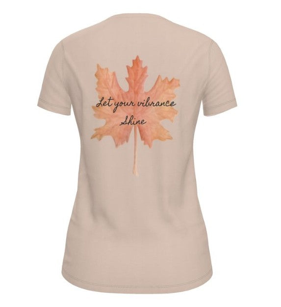 T-shirt femme « Laissez votre éclat briller » feuille d'érable