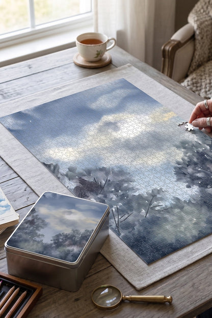 'Moonlit Clouds': 1000-Piece Jigsaw Puzzle in Storage Tin