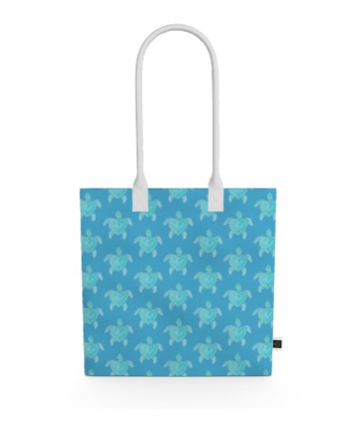 Sea Turtle & Aquamarine: Luxury Organic Canvas Tote Bag