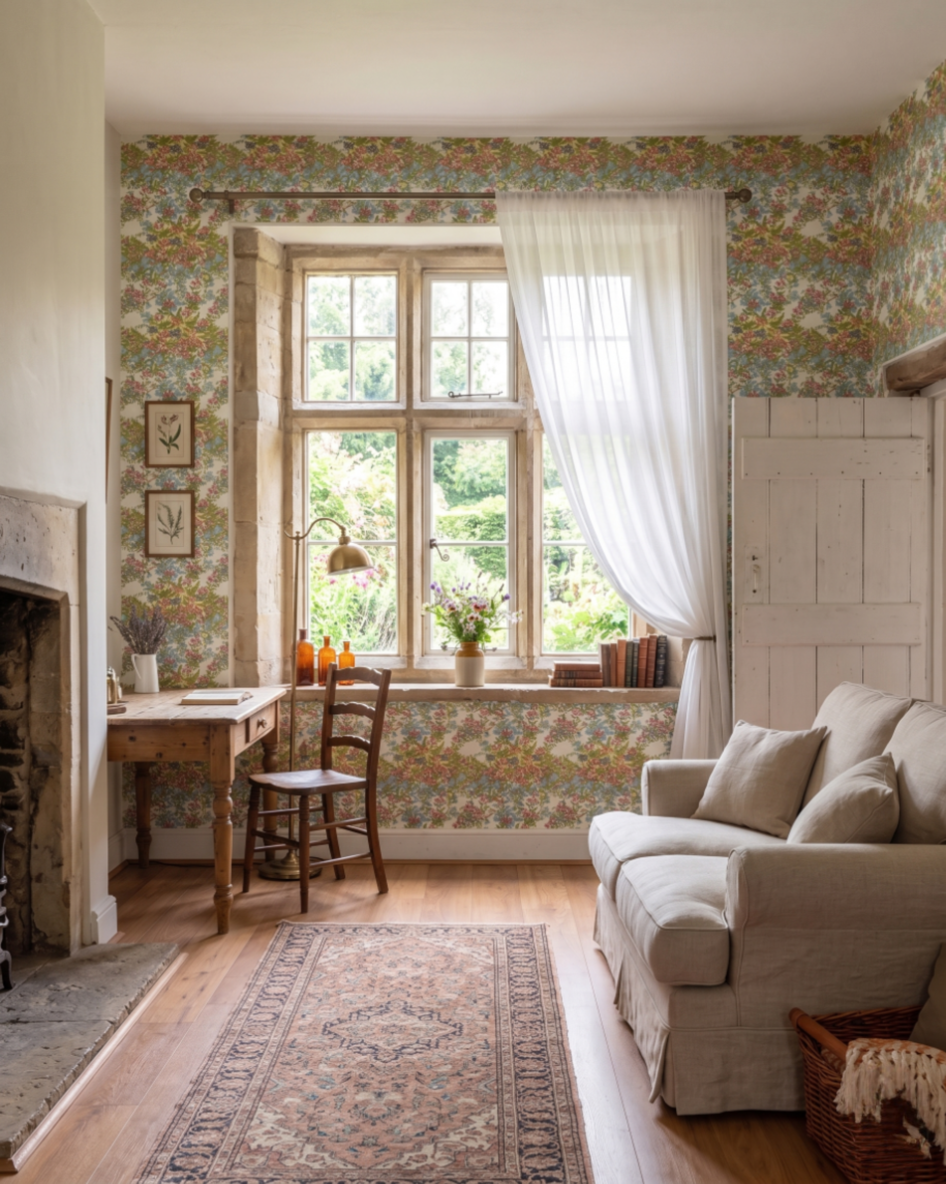 Wildflower Meadow Repeat Pattern Wallpaper