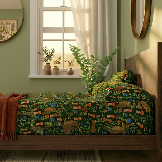 Whispers of the WildWood Cotton Bed Sheets