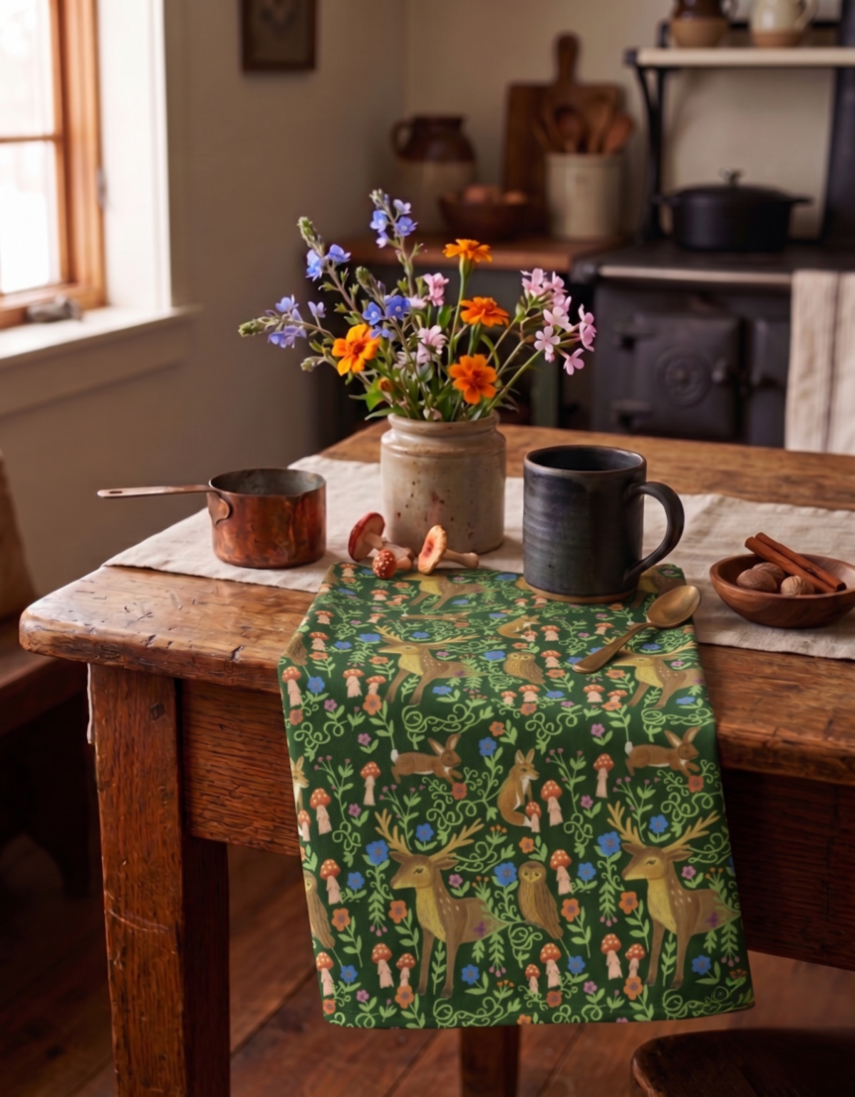 Whispers of the Wildwood Cotton Tea Towel