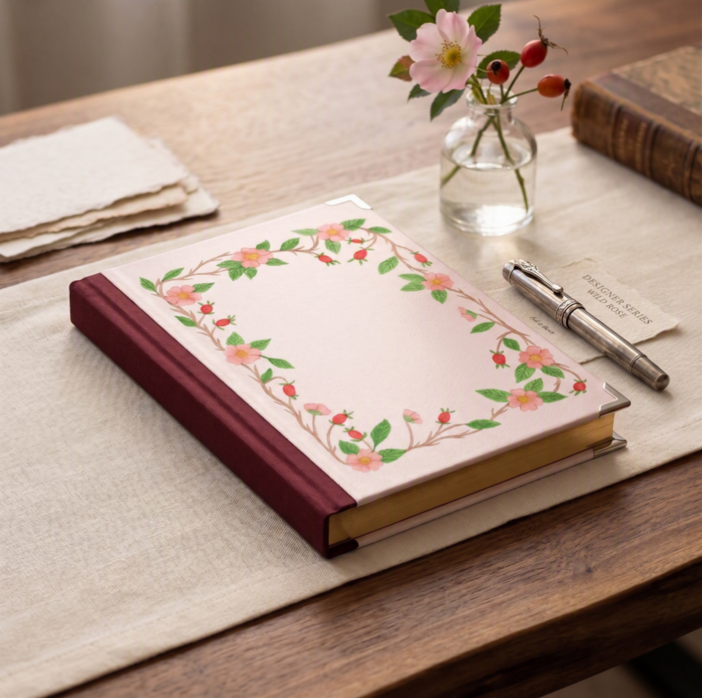 Wild Rose & Rosehip: Luxury Satin Hardcover Journal