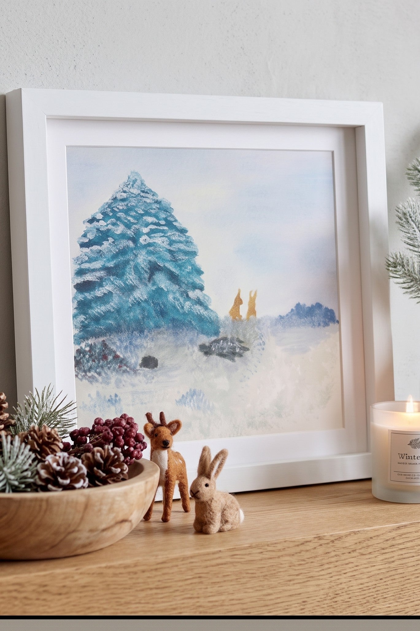 Woodland Wildlife . . . 'Winter Tails' Framed Fine Art Print