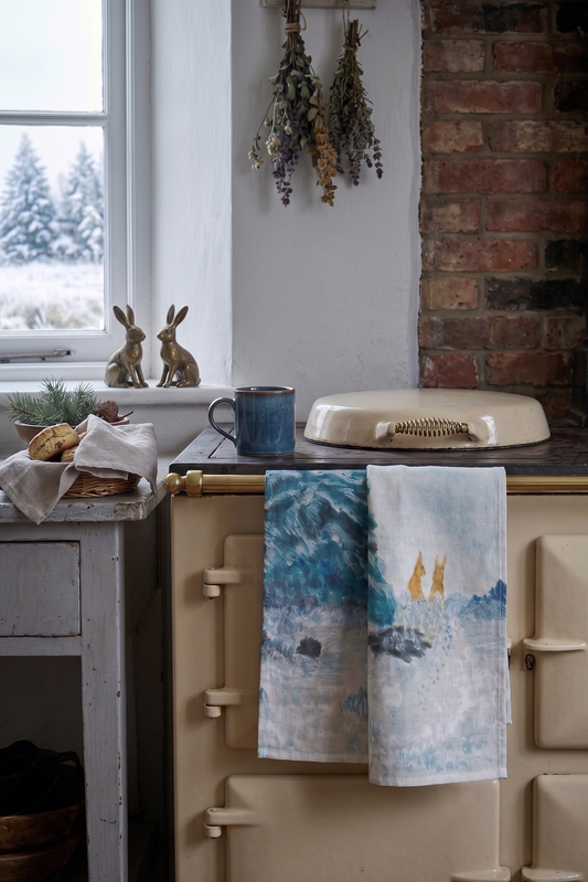 'Winter Tails' Kitchen Tea Towel