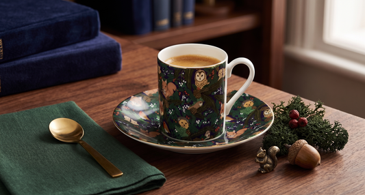 'Winter Woodland' Bone China Coffee Cup & Saucer Set