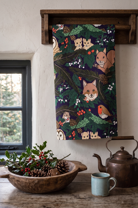 'Winter Woodland' Kitchen Tea Towel